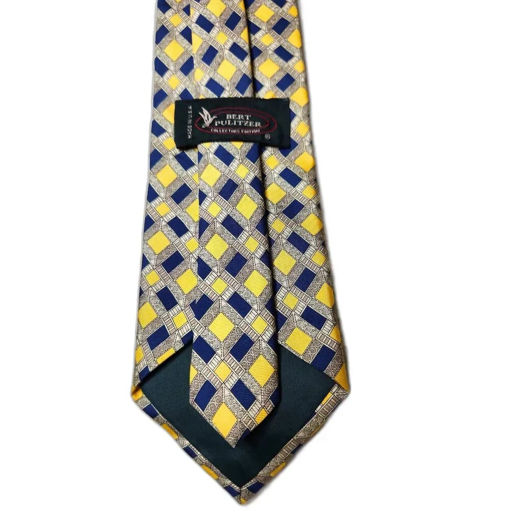 Bert Pulitzer Classic Tie Madder Silk USA Made Classic 3.75” Collectors Edition